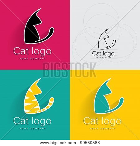 Cat logo or symbol and draft concept