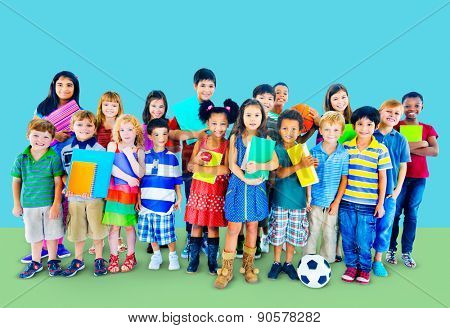 Multiethnic Children Smiling Happiness Friendship Concept