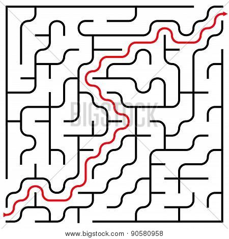 Black Square Maze (15X15) With Help