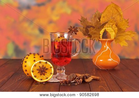 Glass of mulled wine