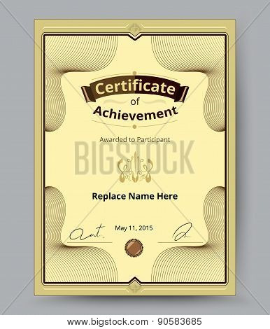 Certificate Border, Certificate Template For Replace Name And Etc.vector Illustration