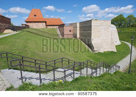 Exterior of the Barbacan bastion of the old town of Vilnius, Lithuania.