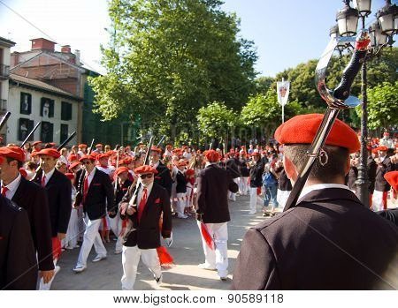The Alarde Of San Marcial In Irun. Guipuzcoa, Spain