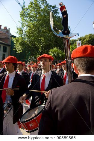 The Alarde Of San Marcial In Irun. Guipuzcoa, Spain