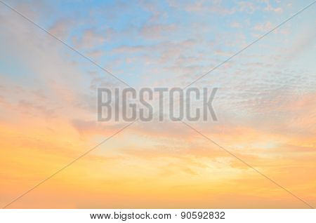 Twilight Sky With Orange Gradient