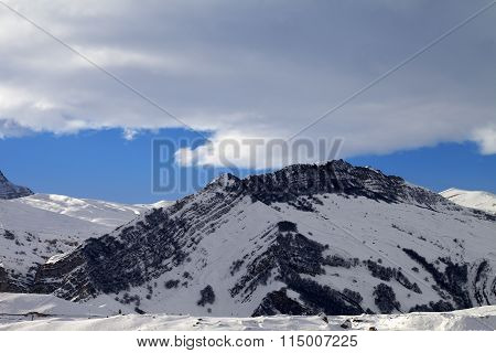Winter Mountains At Nice Sun Evening