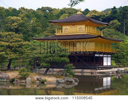Ancient Kinkakuji pavilion in Japan