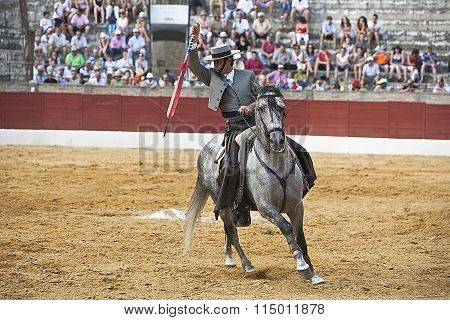 Antonio Domecq bullfighter on horseback spanish with rapier's death have to kill the bull during the