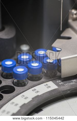 Sample Vials In Line Waiting For Analysis