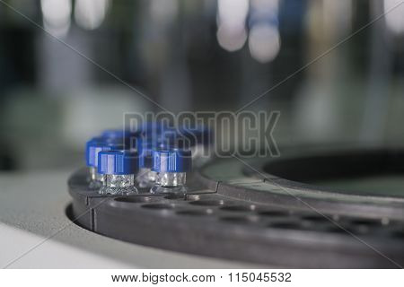 Sample Vials In Line Waiting For Analysis