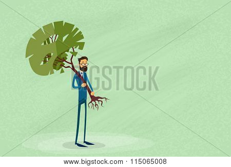 Businessman Holding Green Tree Environmental Protection