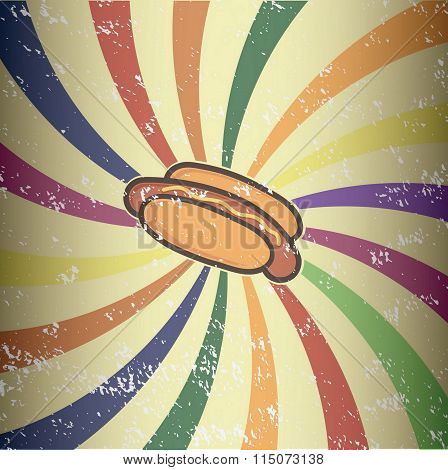 Retro Hot Dog Vector Design