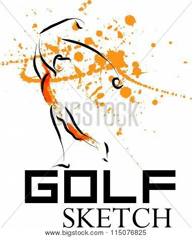 Vector hand drawn golf athlete.