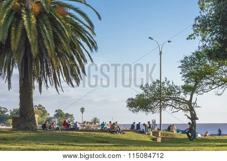 People At Park In Montevideo Uruguay