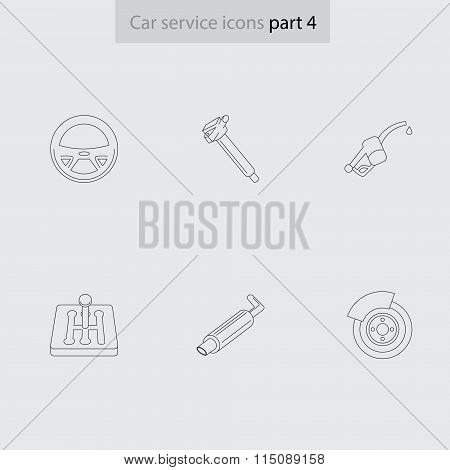 car service linear icons