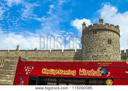 Lower Ward In Medieval Windsor Castle. Berkshire. Uk