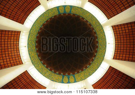 Decoration inside main dome of Sultan Salahuddin Abdul Aziz Shah Mosque or Shah Alam Mosque