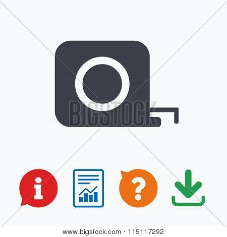 Roulette construction icon. Tape measure symbol.