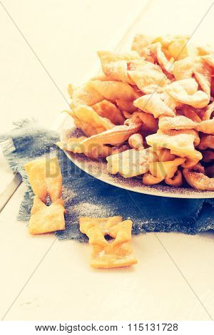 Vintage Photo Of Angel Wings Cakes. Faworki