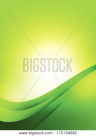 Abstra Background Green Curve And Layed Element Vector Illustration
