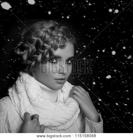 portrait of a beautiful young blonde woman