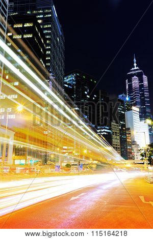 Car light trail in Hong Kong 