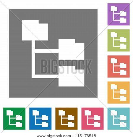 Folder Structure Square Flat Icons