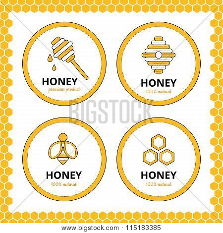 Logo, sticker for honey brand, apiary