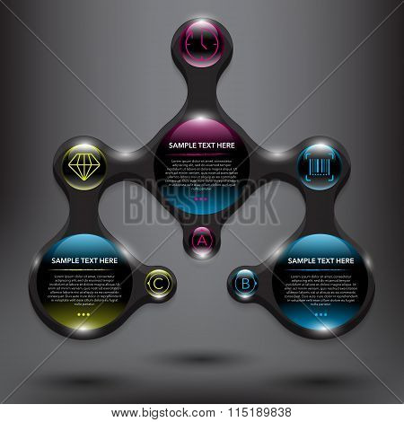 Infographic template for 3 options.