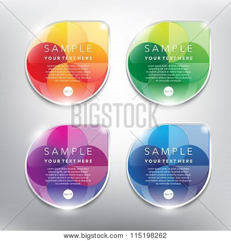Abstract vector banners with swirl design set of 4.