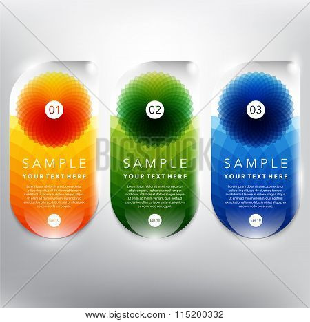 Abstract vector banners with floral design set of 3.