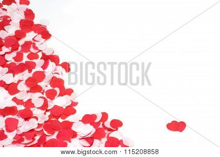 Greeting card Valentines day paper hearts