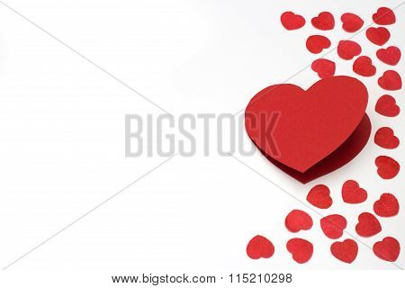 Greeting card Valentines day paper hearts