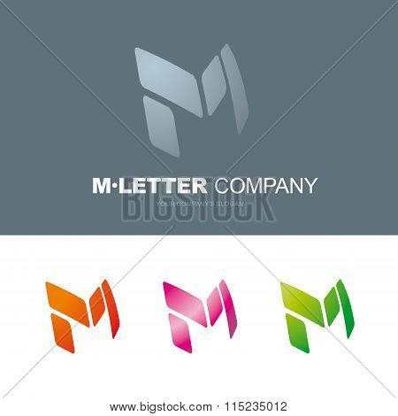 Vector logo for letter M design template.