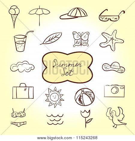 Set of summer icons