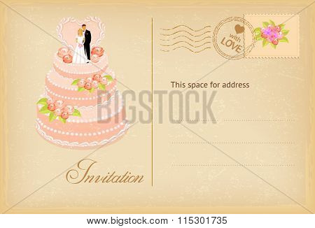 Vintage Wedding Invitation Card