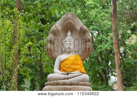 Buddha Statue In Wat Umong, Chiang Mai, Travel Thai Temple In Northern Thailand, Thailand