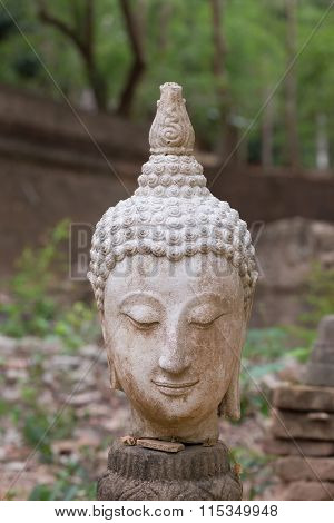 Buddha Statue In Wat Umong, Chiang Mai, Travel Thai Temple In Northern Thailand, Thailand