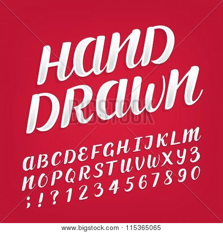 Hand drawn alphabet vector font