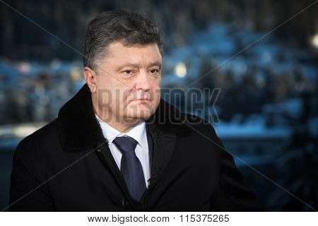 Petro Poroshenko At World Economic Forum In Davos (switzerland)