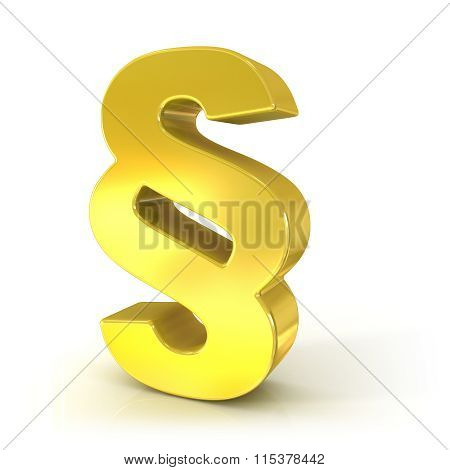 Paragraph mark 3D golden sign
