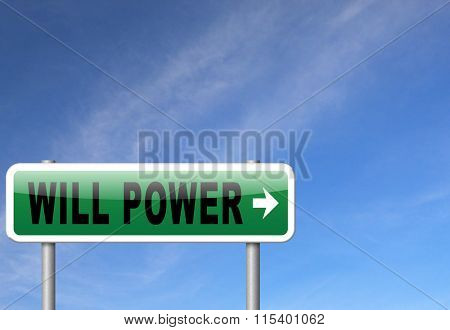 Will power of the mind or self dicipline or determination control thoughts 