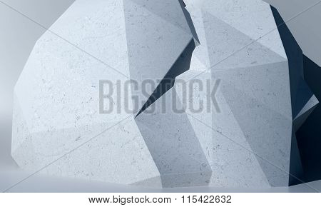 Abstract white polygon wall background