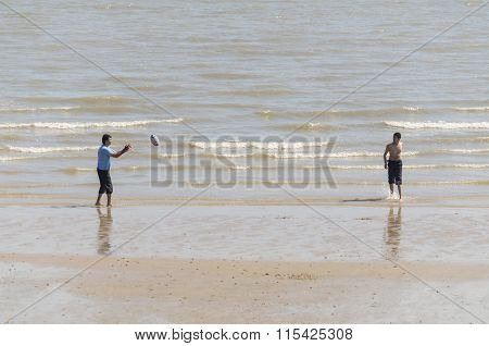 Playing Beach Rugby