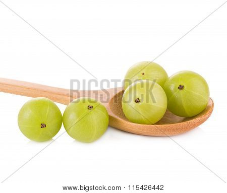 Closeup Indian gooseberries on white background. food