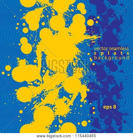 Artistic Colorful Abstract Dirty Ink Vertical Template, Scanned And Traced Splashing Decorative