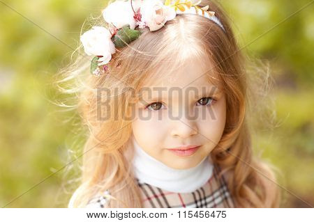Cute baby girl outdoors