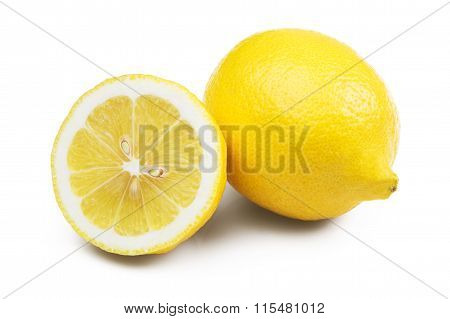 Fresh lemon isolated on white background