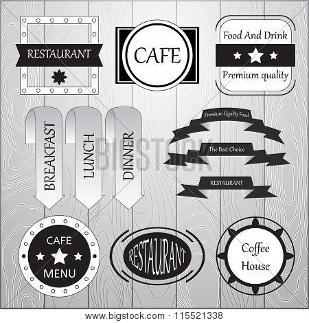 Stock Vector Set Of Label For Restaurant And Cafe