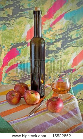 Still Life With Apples And Wine